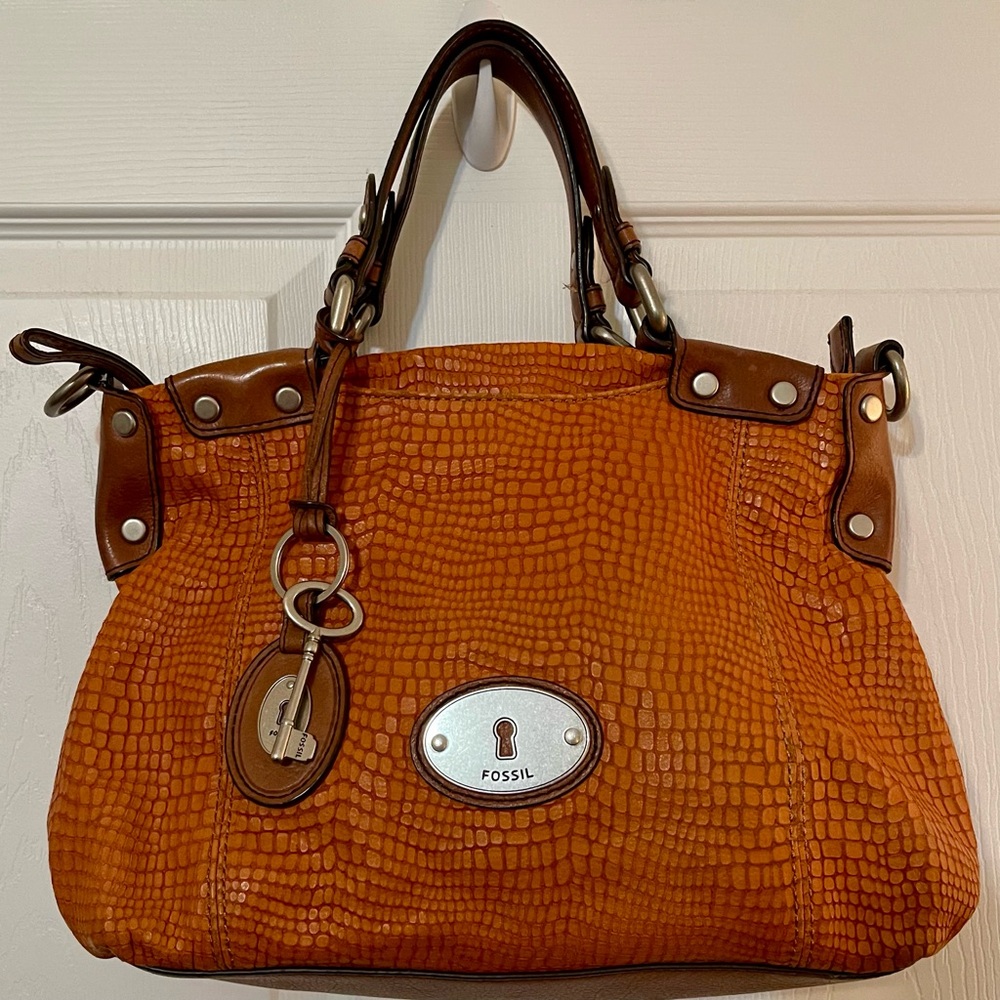 FOSSIL MADDOX SATCHEL VINTAGE STYLE GENUINE LEATHER